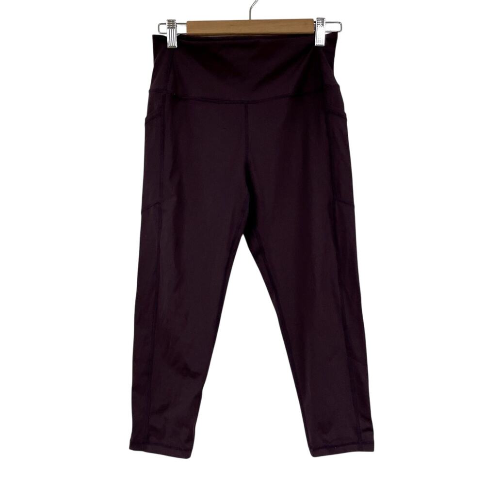 Zyia Active Purple High Waisted Cropped Leggings Yoga Pants Womens 12 Athletic